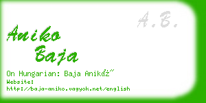 aniko baja business card